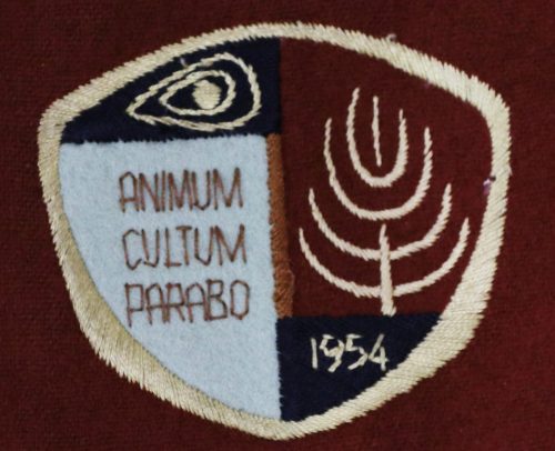 The Burwood Teachers’ College emblem on the pocket of the student blazer.