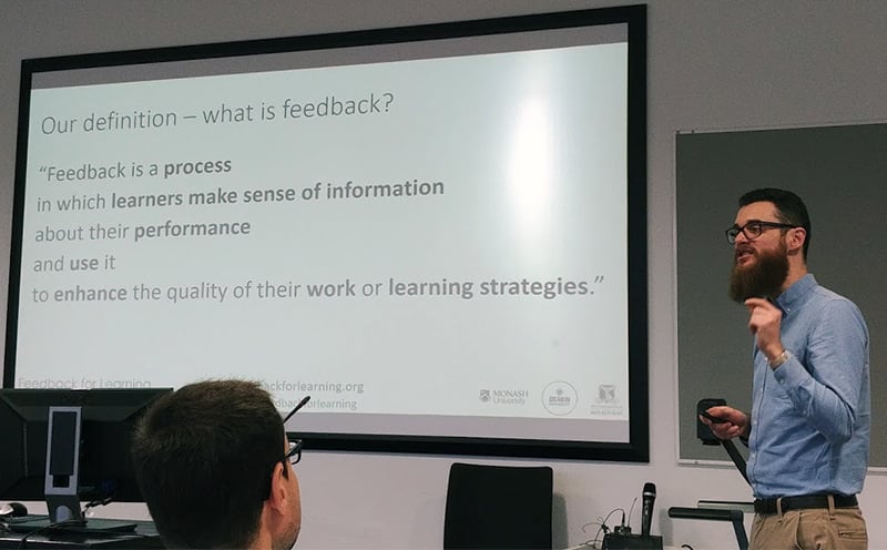 A/Prof. Phillip Dawson presenting a definition of feedback