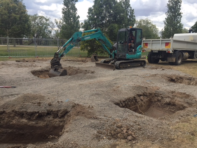 Excavating a dig site