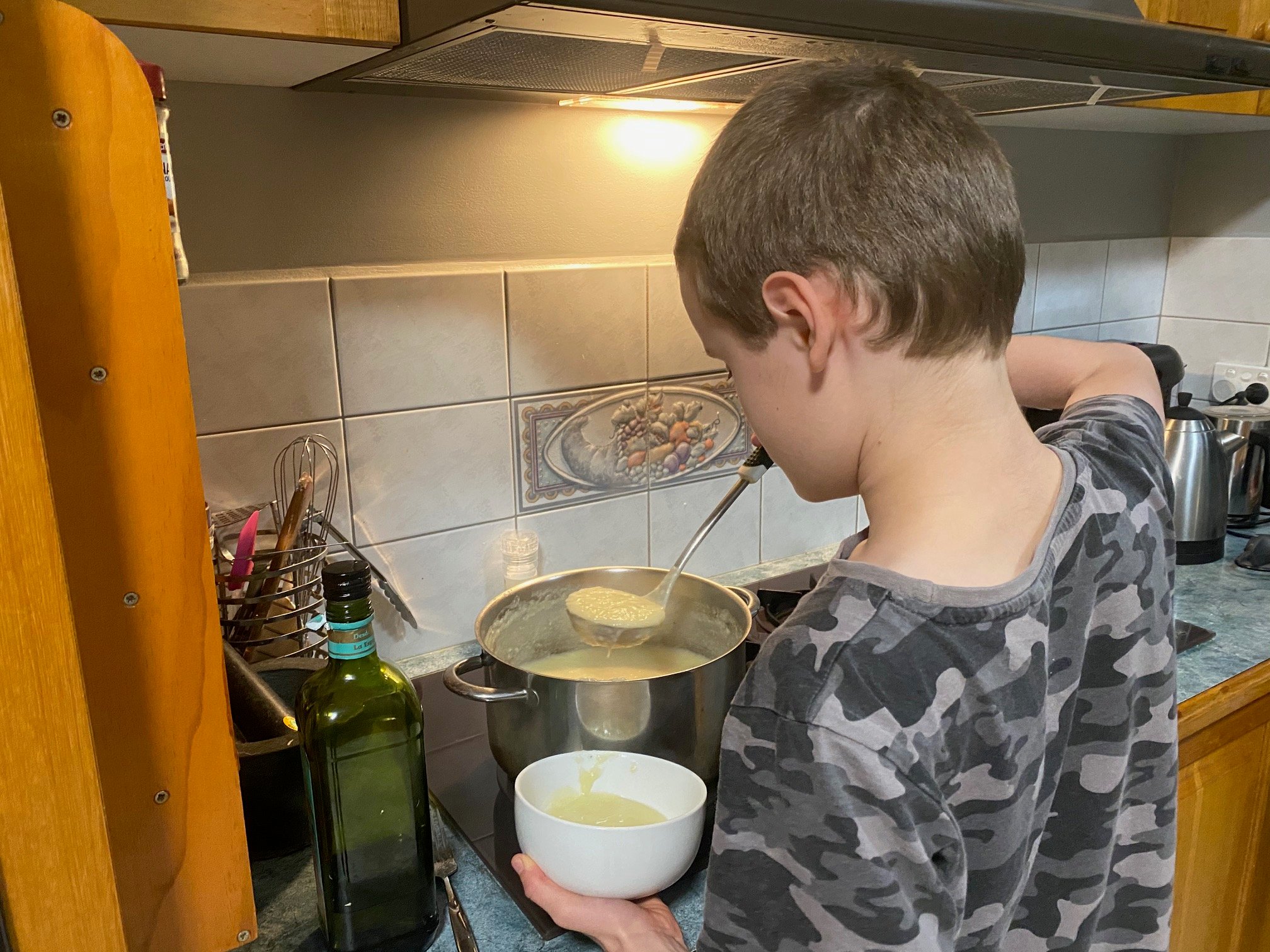 Older children can plan, prepare and cook a full meal – and do the washing up!