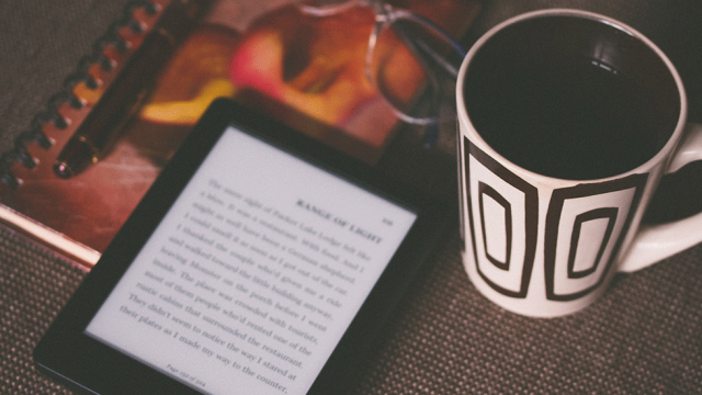 blog header: picture of e-reader and cup of coffee