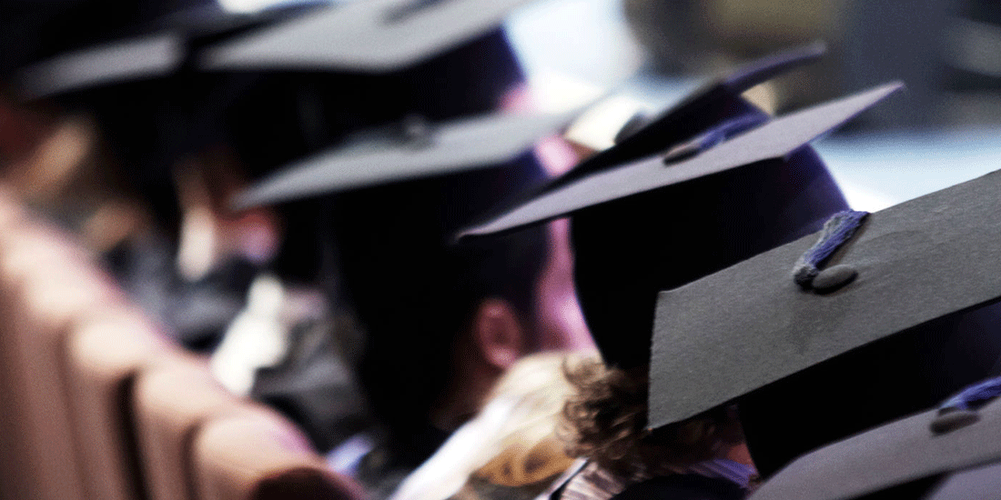 Deakin students in graduation caps