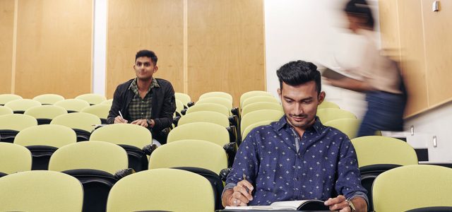 students in Deakin lecture theatre