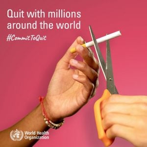 Quit with millions arou d the world #CommitToQuit World Health Organization
