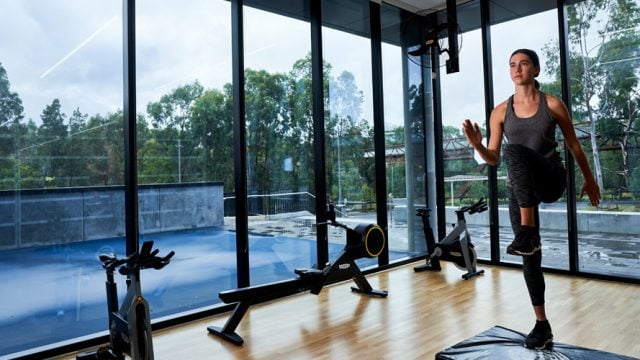 Woman working out at Burwood Campus gym