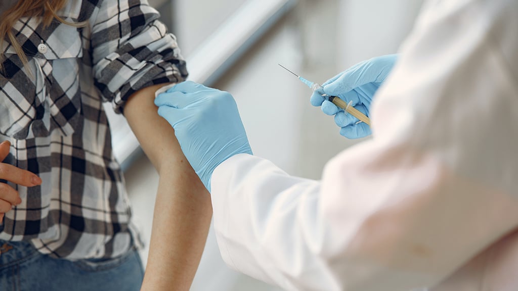 Cropped shot of person receiving vaccination
