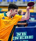 Image of Nathan Pellissier playing table tennis.