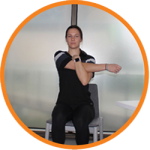 DeakinACTIVE trainer demonstrating how to do a shoulder stretch