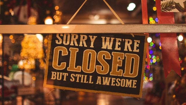 Sign in window saying 'Sorry we're closed but still awesome'