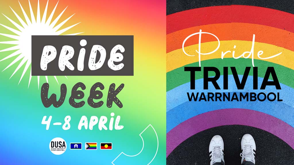 DUSA Pride Week branding for Pride Trivia