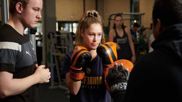Woman boxing at DeakinACTIVE gym
