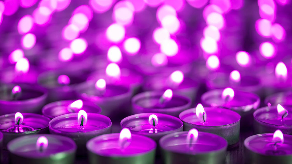 Purple tealight candles