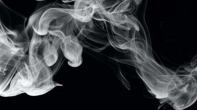 Black and white image of smoke