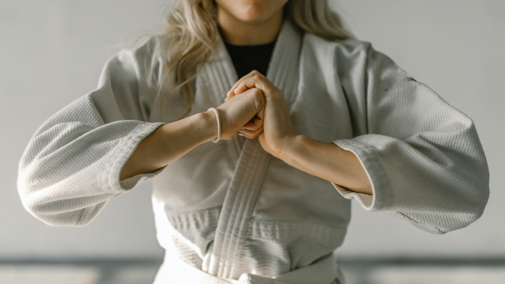 Woman practising Aikido