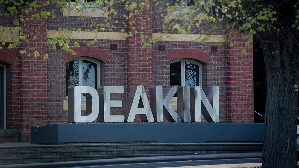 Deakin sign at Waterfront Campus