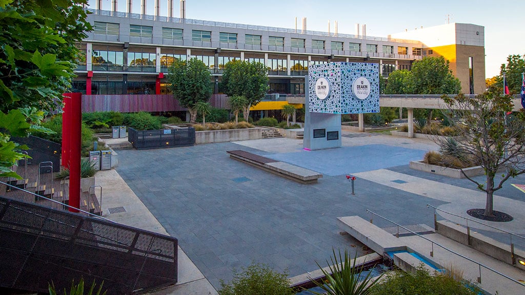 The Cube in the courtyard at Waurn Ponds Campus