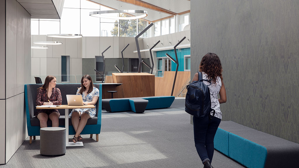 Interior of Burwood Campus with students