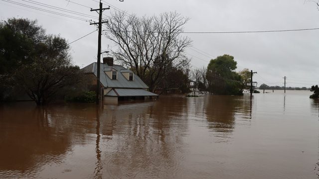 Flood waters in Australian town