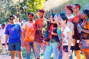 Deakin students at the end of a colour run