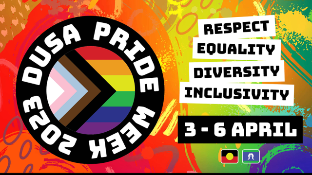 2023 DUSA Pride Week branding