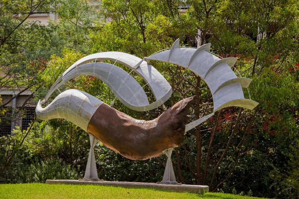 Geoffrey Bartlett, Silver Cloud (1995) sculpture at Burwood Campus