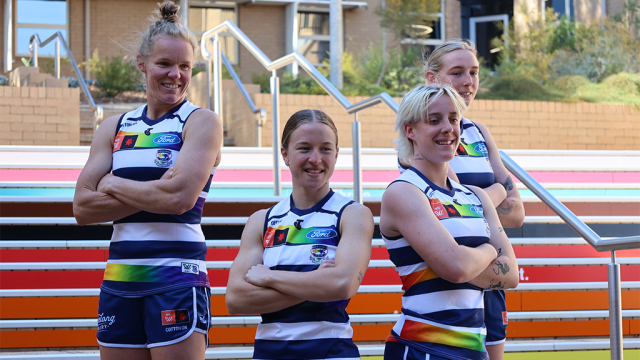 Players of the Geelong Cats AFLW team