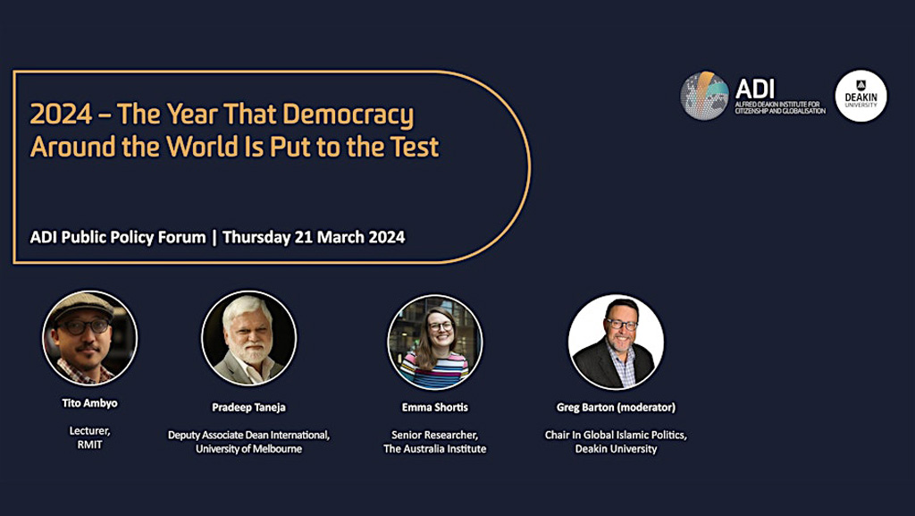 2024 – The Year That Democracy Around the World Is Put to the Test event banner
