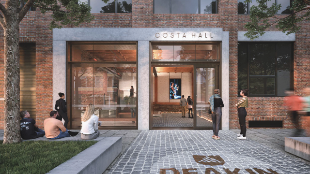 A render of the planned update to the Costa Hall entrance way