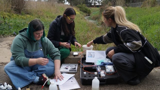 Deakin Ecology Collective students collecting samples