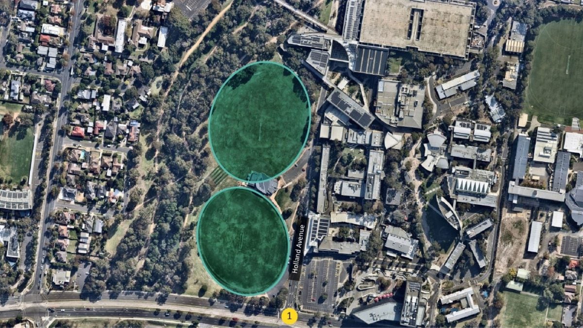 Aerial view of Bennettswood Reserve.