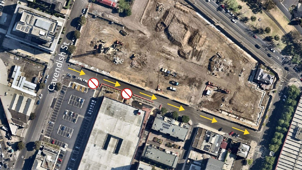 A top down view of the changes to Smythe Street
