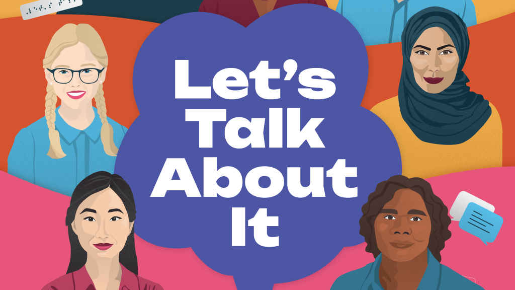 2024 National Mental Health Month 'Let's Talk About It' branding