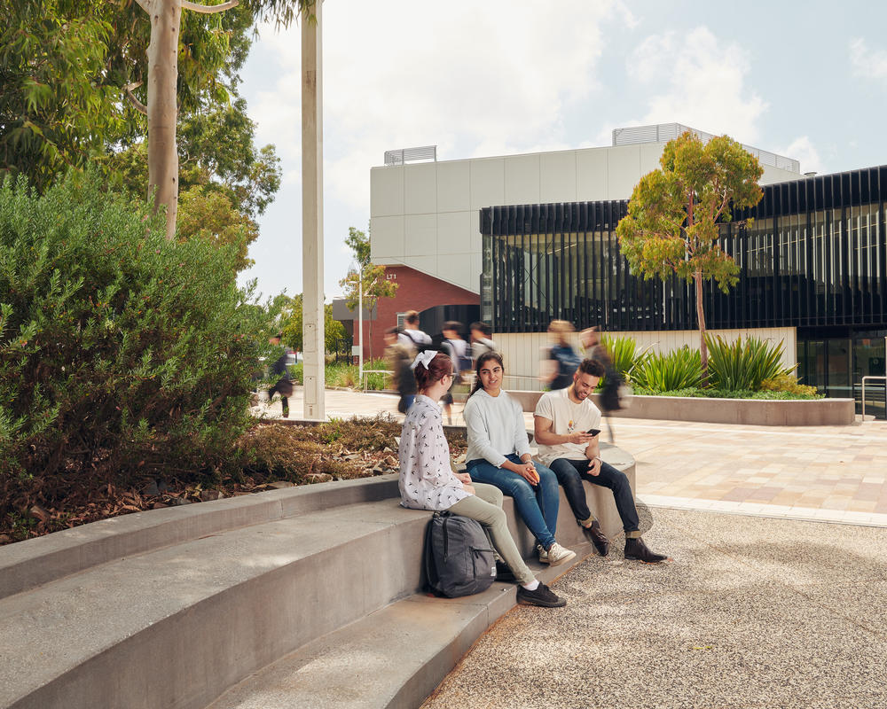 Students Sitting Outside