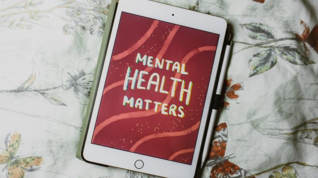 Quote Mental Health Matters spelled out on a iPad